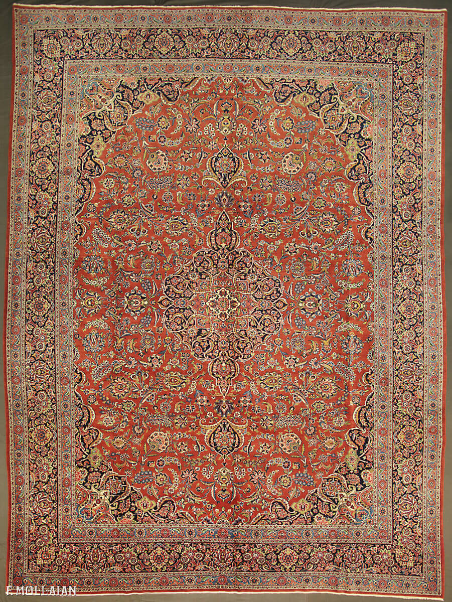 Tapis Persan Semi-Antique Kashan Dabir n°:62517068